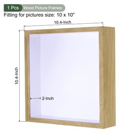 YOKIVE 1 Pcs Shadow Box Frame, Wooden Pressed Flower Frame Floating Photo Frame | DIY Specimens, Great for Wall Tabletop Display (Natural Color, 10x10-Inch)