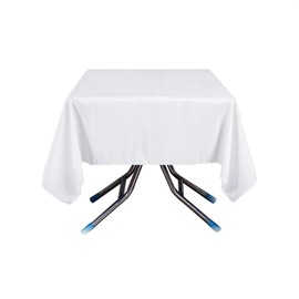 Balsa Circle 10 pcs 90x90-Inch White Square Polyester Tablecloths Table Cover Linens for Wedding Party Catering Kitchen Dining Events