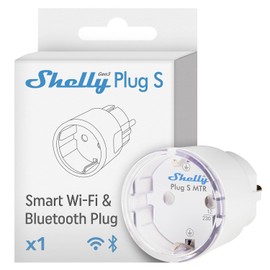 Shelly Shelly Plug S MTR Gen3 Wei?, 4er Pack, Matter-zertifizierte intelligente Steckdose mit Stromberwachung und mehrfarbiger LED-Anzeige, iOS Android APP-Fernbedienung, Google Home+Alexa-Zubeh?r, Timer
