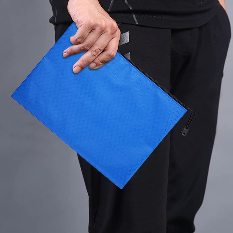 Document Bag, Pack of 5 A5 File Pockets with Zip,