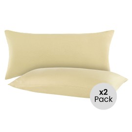 SHC by BaSaTex 2er Pack Jersey Kissenbezüge Kissenhüllen | Kopfkissenbezug aus 100% Baumwolle | 40x80 cm Kissenbezug | Farbe Elfenbein Natur