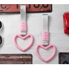 2 Pieces Rings Heart Shaped Car Handle Straps Drift Charm