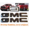 Auto Front Rear Gloss Black IN Emblem Overlay 2019-2025 GMC