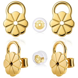 Reemplazos de Soportes de Pendientes para Orejas Caídas, Elevadores para Pendientes Pesados, Soporte de Pendiente con Bloqueo para Piel Sensible, 6 Pares