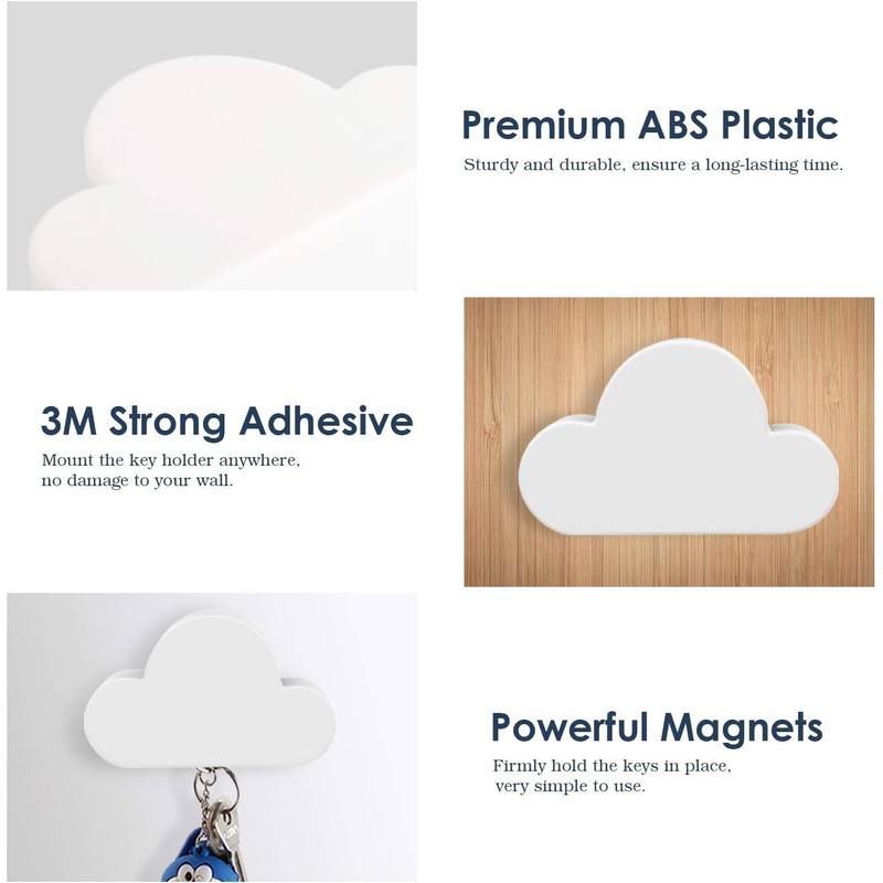 Hsthe Sea Pack of 2 Cloud Key Holder for Wall