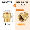 sourcing map 2Pcs Brass Pipe Fitting, 1/2" G Female ×