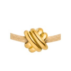 Purelei® Aloha Knot Bracelet - Adjustable Textile Bracelet in Beige with Symbol Pendant - Stainless Steel Gold Plated - Gold/Silver/Rose Gold - Max 12cm, One size, Stainless Steel, Agate