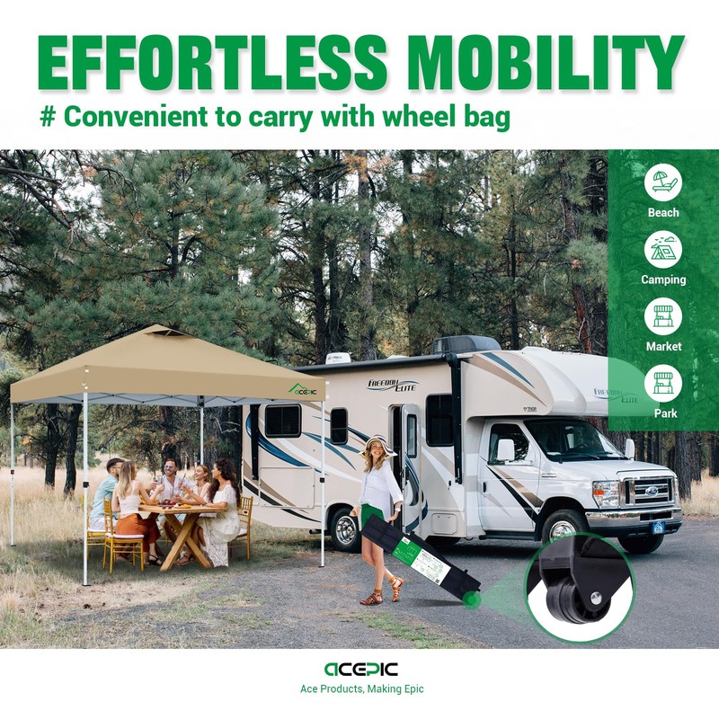 10x10 Pop Up Canopy Tent,300D Silver-Coating Top,Pop Up Canopy Tent