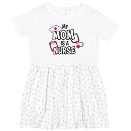 inktastic My Mom is a Nurse Toddler Dress 3T White with Speckles 3021b