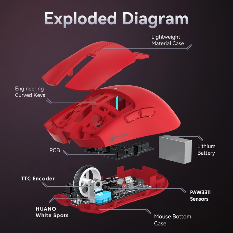 ATTACK SHARK X11 Ultra-Light Triple Mode Gaming Mouse PAW3311 Optical