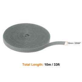 HARFINGTON 2pcs Garden Plant Tape 33ft 25/64" Reusable Garden Plant Ties Strap Nylon Plant Twist Tie for Plant Gardening Home Office, Grey