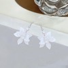 Peasimy Resin Acrylic Pearl Flower Dangle Earrings for Women Bohemian
