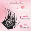 Itntfn Kit Pestañas Postizas 3d Efecto Desordenado Natural Autoadhesivas Sin