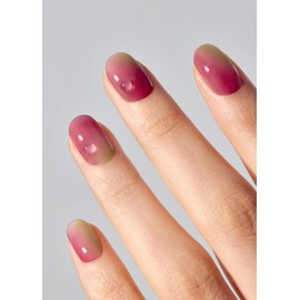 ohora Semi Cured Gel Nail Strips (N Juicy Grape) - Works with Any Nail Lamps, Salon-Quality, Long Lasting, Easy to Apply & Remove - Includes 2 Prep Pads, Nail File & Wooden Stick