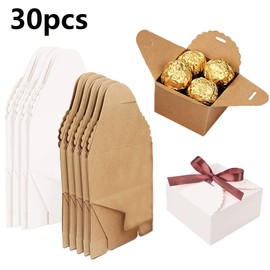 Hayaww GIFT_WRAP Boxes, 30pcs Kraft Paper Gift Boxes with Lid - Square Gift Packaging for Wedding, Birthday, Party