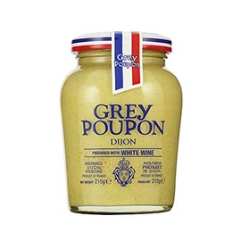 Grauer Poupon Dijon Senf 215 g | Grauer Poupon Vollkornsenf 210 g | Hergestellt mit Weißwein | Französischer Senf | Perfekt für Saucen, Steak, Grillen, Dressings & Sandwiches