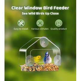 Window Bird Feeders for Viewing, Bird Feeder Birds House for Outdoor with Strong Suction Cups