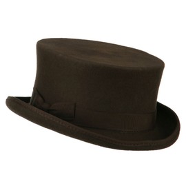Men's Top Hat Wool Felt Hat - Brown XL