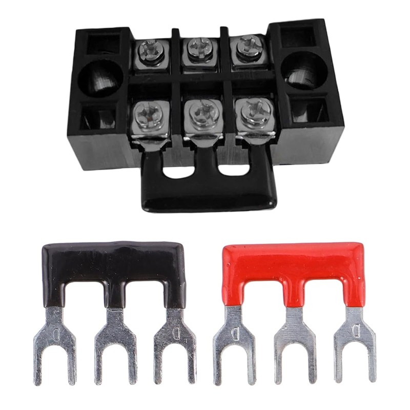VILLCASE 20pcs 3-Postion Jumper Block Terminal Strips, Fork Type Terminal