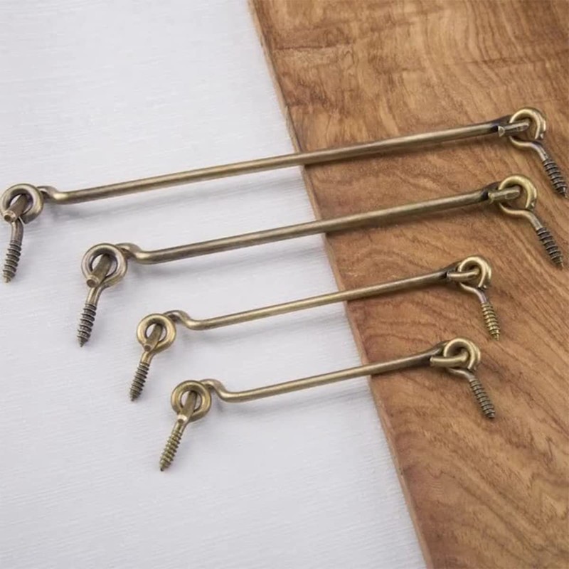 Hook and Eye Latch 7.5cm Retro Cabin Hooks Outside Solid