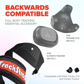 Rebuff Reality Rebuff Reality Trackstraps for Vive Tracker 3.0, 2.0, Vive UltimateTracker, Tundra Tracker – Empower Full Body Tracking in VR Chat, Dance Dash, and Other FBT Apps (Tracker Sold Separately), Black