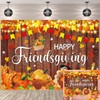 Happy Friendsgiving Banner Backdrop 7x5FT Fall Maple Leaves Harvest Pumpkin