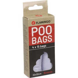 Flamingo Poop Bag Basic Pastel Purple 4 x 15 Pieces