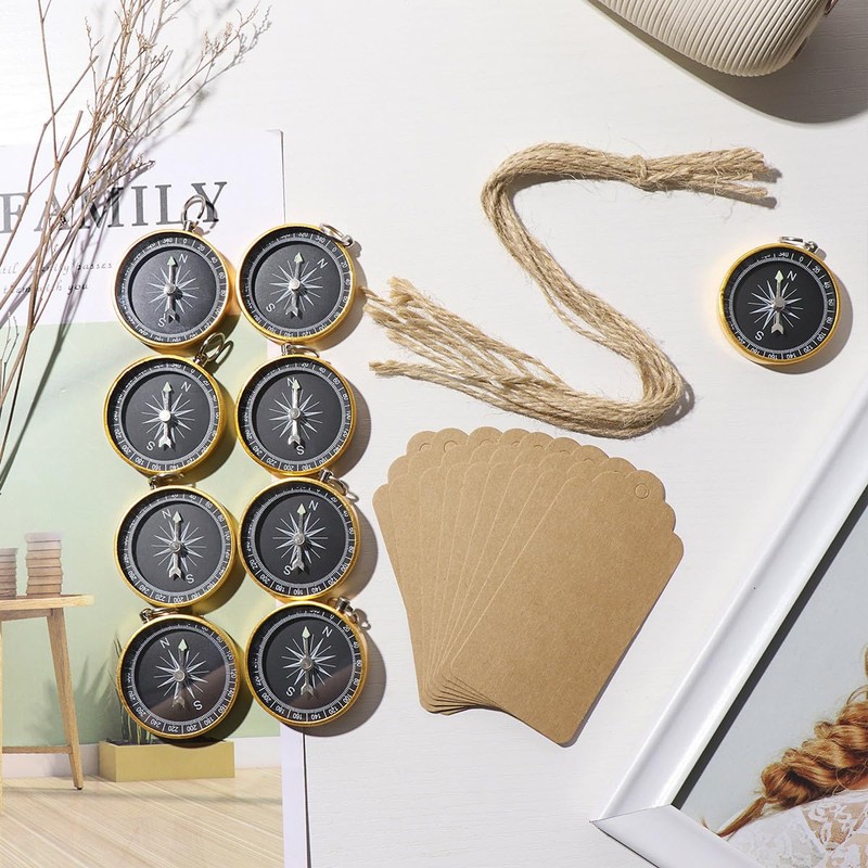 Toyvian 10 x Compass Pendants for Birthday Wedding Party