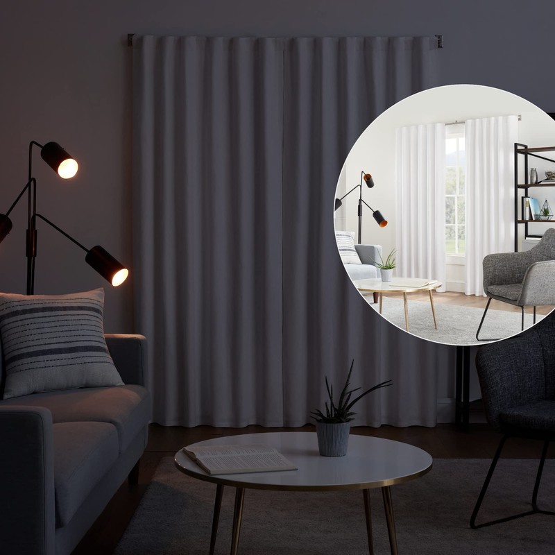 MODE Room Darkening Collection 1” Diameter Blackout Curtain Rod Set