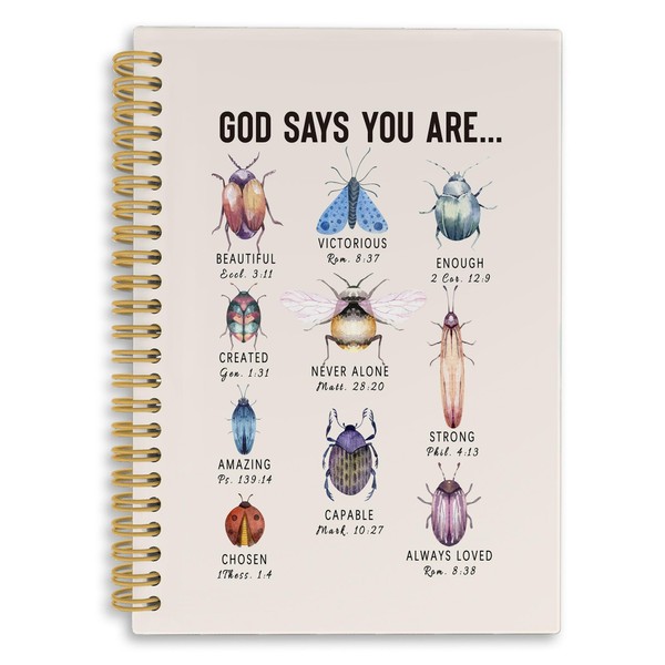 iEFEY Christian Spiral Notebook Journal 5.5x8.3in, God Says You Are