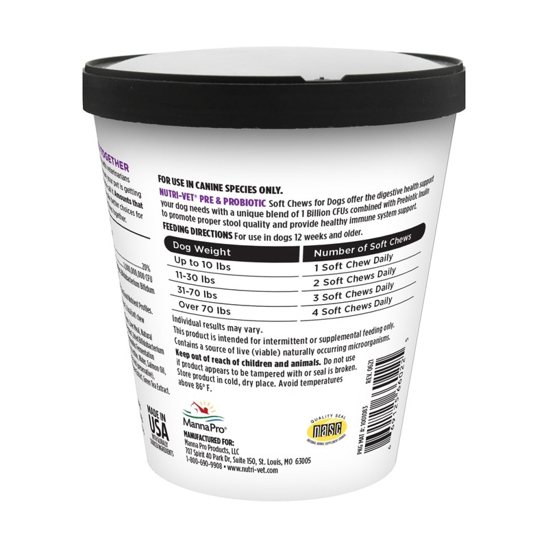 Nutri-Vet Pre & Probiotics for Dogs, Digestive Support, Upset Stomach,