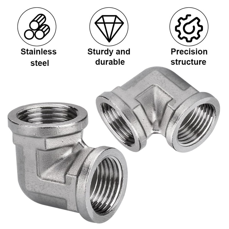 2 pieces 304 stainless steel angle 90°, 1/2 inch female