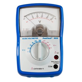 PeakTech P 3202 Analog Voltmeter, 500 V AC/DC For House, Car, Boat, Motorcycle, and Hobby