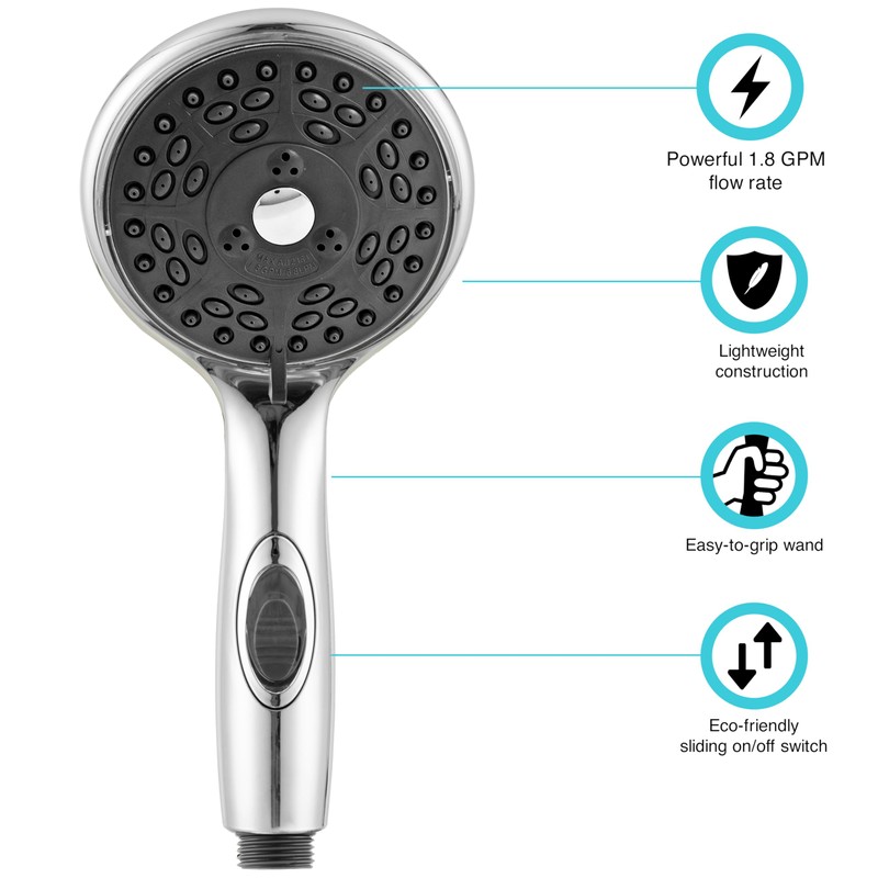 Dura Faucet Premium RV Handheld Shower Wand with Eco-Friendly On/Off