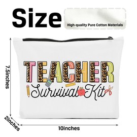 FBCCZEY Teacher Gifts, Teachers Appreciation Gifts, Teacher Gifts for Women, Teacher Survival Kit Makeup Bag, Teacher Birthday Gifts, Gifts for Teachers Women Cosmetic Bag