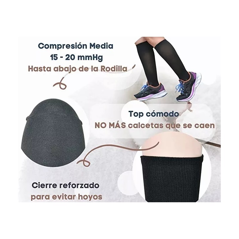 3pares Medias Calcetas De Compresión Circulation Venosa