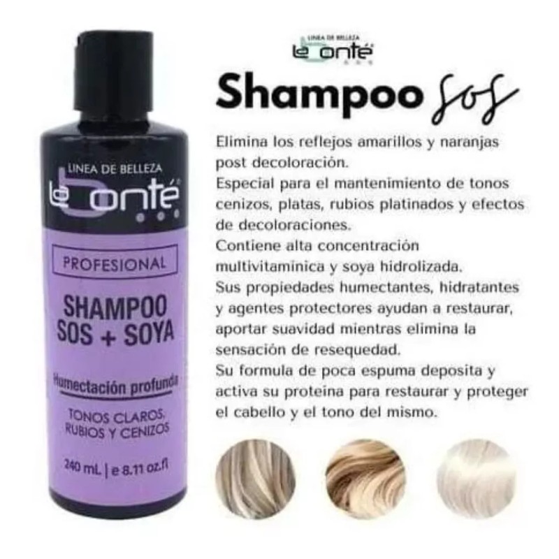 Labonté Shampoo Sos Matizador Rubios, Cenizos + Soya 240 Ml