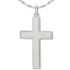 CLEVER SCHMUCK Set Silver Large Men's Cross 32 mm Inside
