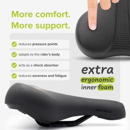 VELMIA Bike Seat 100% Waterproof I Bicycle Seat with Ergonomic Design - Bike Seats for Men and Women - Perfect for Trek Bikes & Peloton I Mountain Bike seat, Bike Saddle
