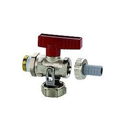 Simplex KFE ball valve DN15 (1/2 inch) passage F10638 - nickel-plated brass, water according to VDI 2035, 10 bar, 130 °C, silver, 15 mm, 1 piece