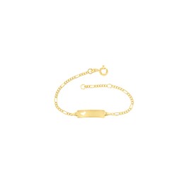 JC Schmuck 333 Gold Baby ID Bracelet Children's Bracelet 14 cm Figaro Bracelet with Heart Gold Bracelet with Engraving Christening Bracelet Gold Name Bracelet Christening Birthday Children's Jewellery