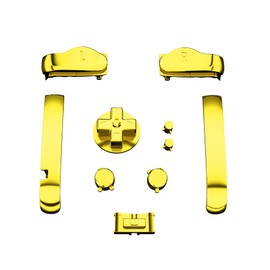 eXtremeRate Replacement Full Set Buttons Shiny Colors for Gameboy Advance GBA - Handheld Game Console Not Included [Chrome Gold]