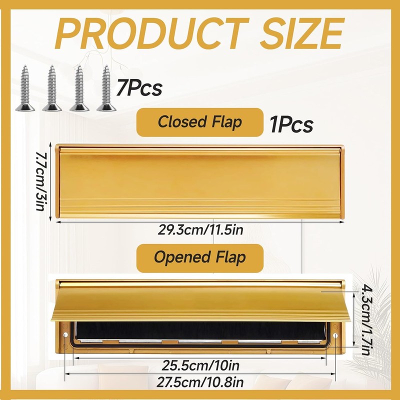 Internal Letterbox Draught Excluder, 11.5 Inch (29.2cm) Metal Letter Box