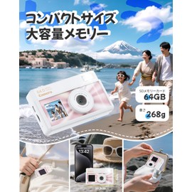 Compact Digital Camera, 4K Resolution "2.8" + 1.4", IPS Screen, Dual Screen, Digital Camera, 18x Zoom, 64G, Lightweight, Travel, Beginner, Condigi Camera (Pink-K8)