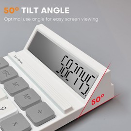 12-Digit LCD Desktop Calculator - Portable Handheld Basic Office Calculator with Ergonomic Keys for School Teachers Students