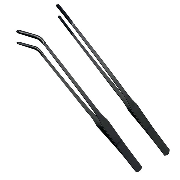 Wzong Pack of 2 10.6 Inch Aquarium Tweezers Stainless Steel