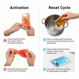 Click-Activated Hand Warmers 4-Pack, Reusable Pocket Heat Packs for Winter, Portable Warmers for Commute, Office, Outdoor Hiking & Sports, Safe for Adults & Kids