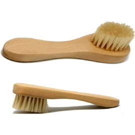 UNIVERSOENLÍNE.COM 2 Cepillos Faciales Exfoliantes Con Mango De Madera Hechos De Cerdas Naturales Para Masaje y Limpieza Profunda