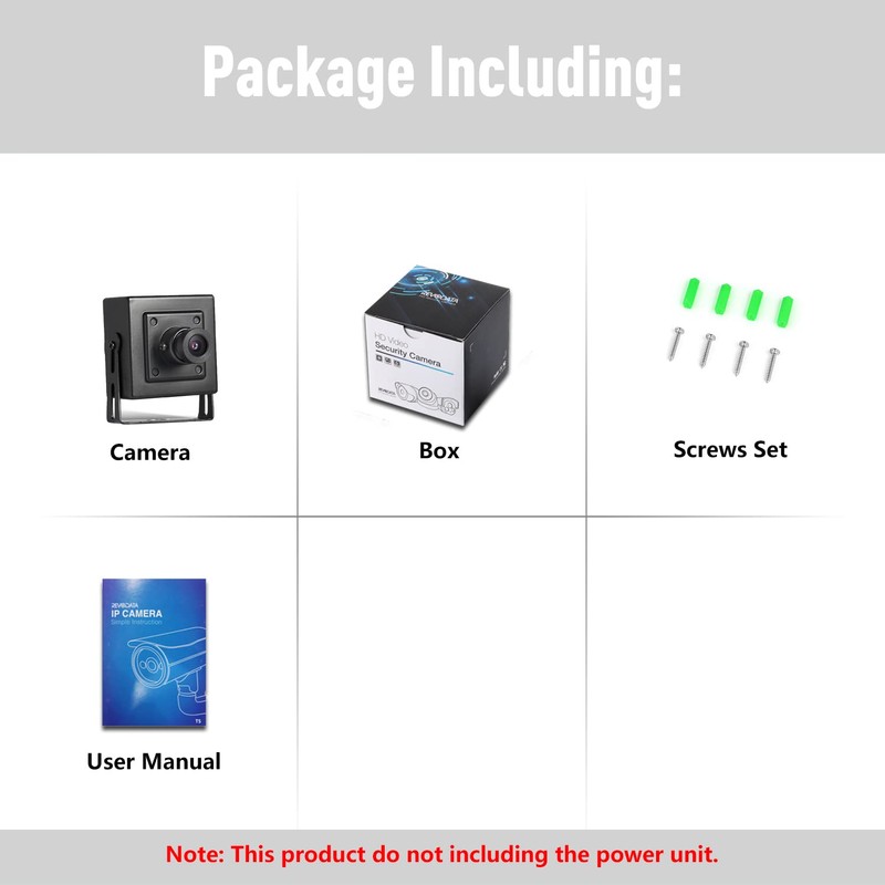 REVODATA Mini POE IP Camera, 5.0 Megapixel Compact Indoor Security