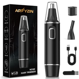 AREYZIN Nose Hair Trimmer for Men,Rechargeable Ear and Nose Trimmer,2026 Professional 2 in 1 Painless Eyebrow & Facial Hair Trimmer with IPX7 Waterproof Dual Edge Blades (Black)